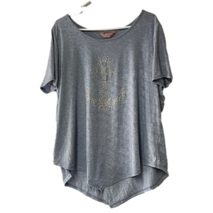 SJS women’s embellished tee with‎ anchor blue size 3X